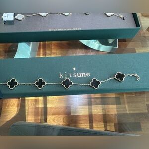 New Kitsune Black Onyx Clover Bracelet